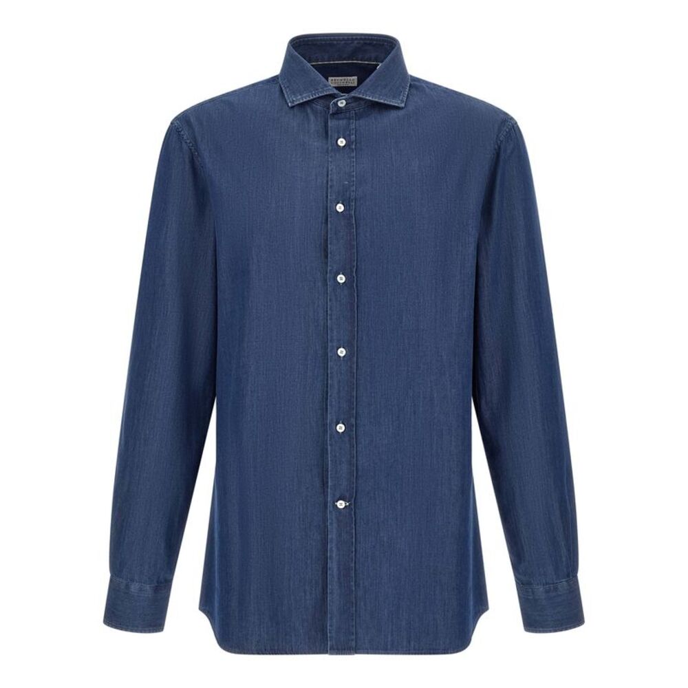 Brunello Cucinelli Men's Denim Shirt